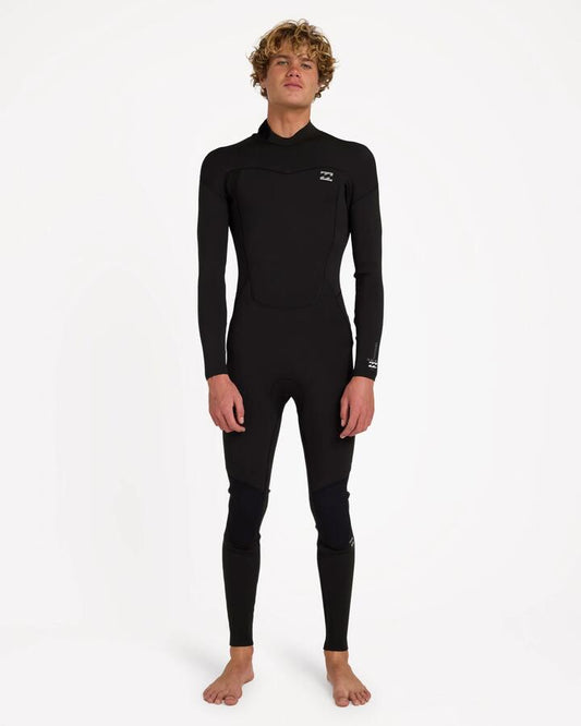 Image of Wetsuits. Product name - Billabong Mens 3/2 Absolute Core Back Zip Wetsuit Black in Black colour by brand - Billabong