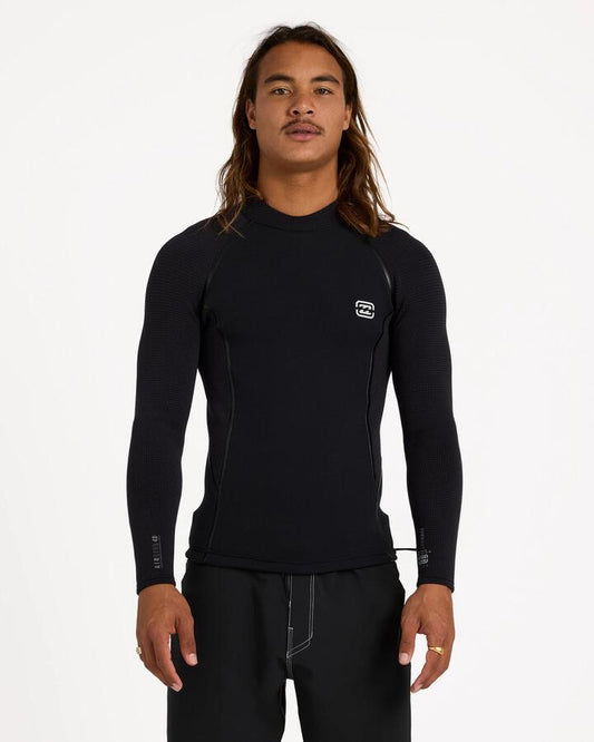 Image of Wetsuits. Product name - Billabong Mens 1.5Mm Furnace Pro Series Jacket Wetsuit Top Black in Black colour by brand - Billabong