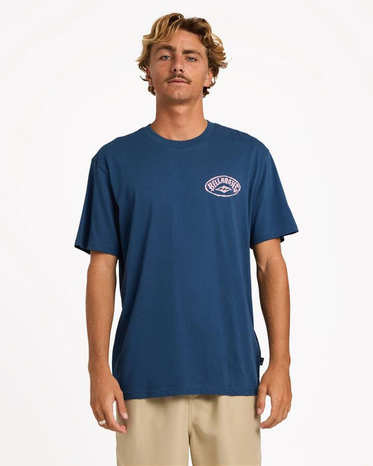 Image of T-Shirts. Product name - Billabong Mens Reverse Premium T-Shirt Dark Denim in Dark Denim colour by brand - Billabong