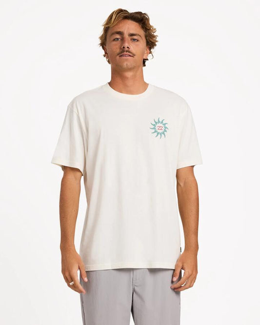 Image of T-Shirts. Product name - Billabong Mens Rotation Premium T-Shirt Off White in Off White colour by brand - Billabong