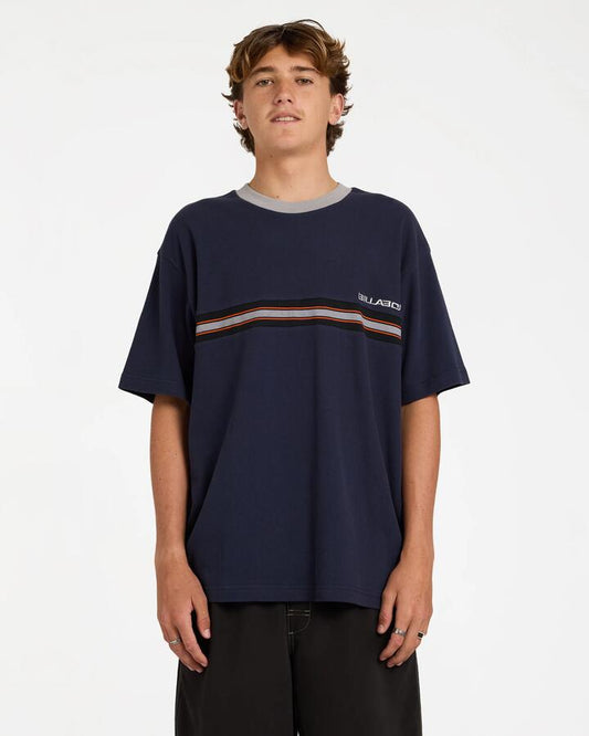 Image of T-Shirts. Product name - Billabong Mens Spec Ribbed T-Shirt Dusty Indigo in Dusty Indigo colour by brand - Billabong