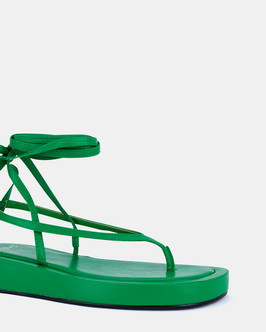 Image of Heels. Product name - Talisha Green Platform Sandals in Green colour by brand - Novo