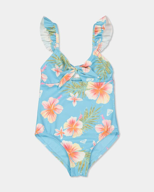 Image of Swimwear. Product name - Roxy Girls 2-7 Hawayiha One Piece Swimsuit Splish Splash Hawayiha in Splish Splash Hawayiha colour by brand - Roxy