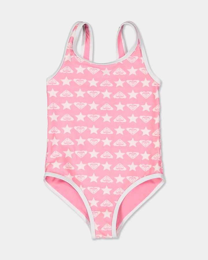 Image of Swimwear. Product name - Roxy Girls 2-7 Super Star One Piece Swimsuit Pink Carnation Super Star Tw in Pink Carnation Super Star Tw colour by brand - Roxy