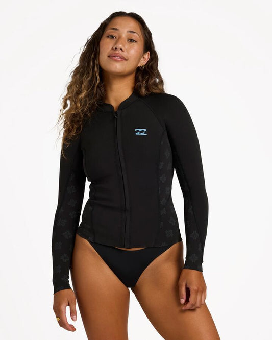 Image of Wetsuits. Product name - Billabong Womens 1/1 Absolute Core Jacket Wetsuit Top Black in Black colour by brand - Billabong