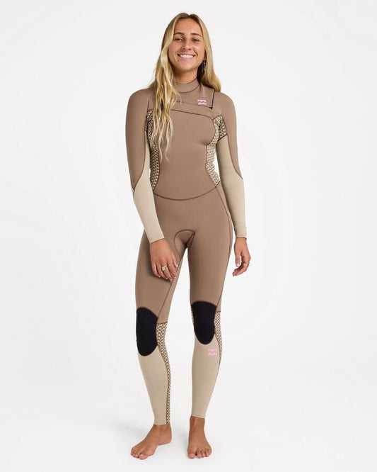Image of Wetsuits. Product name - Billabong Womens 3/2 Absolute Core Chest Zip Wetsuit Incense in Incense colour by brand - Billabong