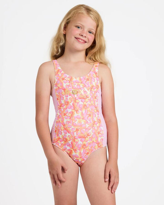 Image of Swimwear. Product name - Roxy Girls 8-16 Rg Petal Party One Piece Swimsuit Pastel Lavender in Pastel Lavender colour by brand - Roxy
