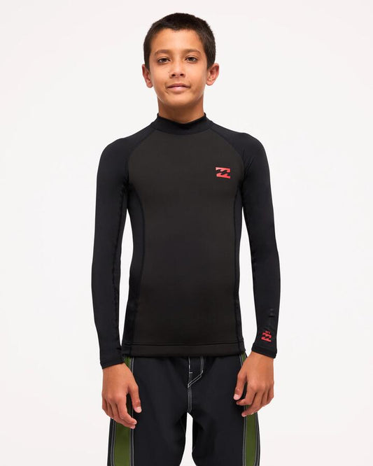 Image of Wetsuits. Product name - Billabong Boys 8-16 B Absolute Polylite Jacket Wetsuit Top Tar Black in Tar Black colour by brand - Billabong