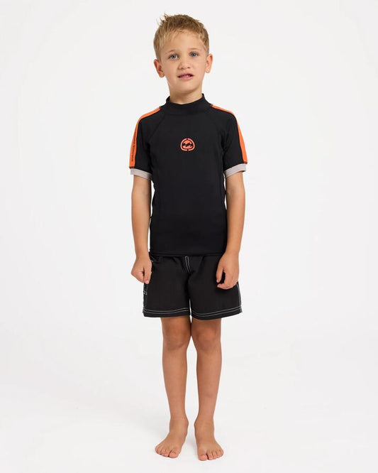 Image of Shirts. Product name - Billabong Boys 2-7 Groms Spec 73 Pf Surf Shirt Black in Black colour by brand - Billabong