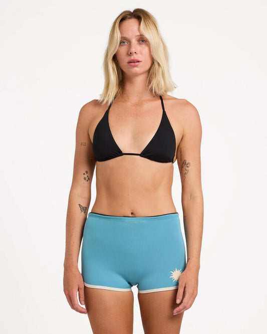 Image of Wetsuits. Product name - Billabong Womens 2/2 Spring Glider Wetsuit Shorts Surf Blue in Surf Blue colour by brand - Billabong