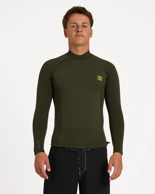 Image of Wetsuits. Product name - Billabong Mens 1/1 Furnace Revo Jacket Wetsuit Top Haleiwa Leaf in Haleiwa Leaf colour by brand - Billabong