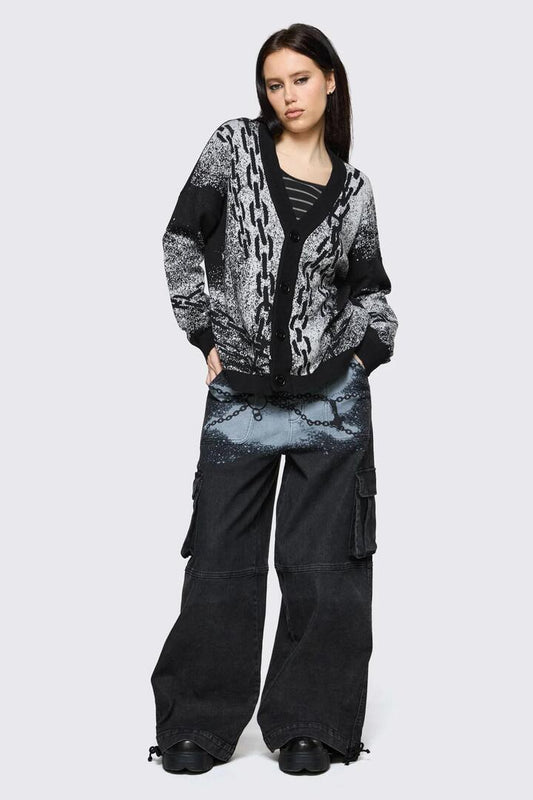 Image of Cardigans. Product name - Spray It Goth Cardigan in Black colour by brand - Black Friday