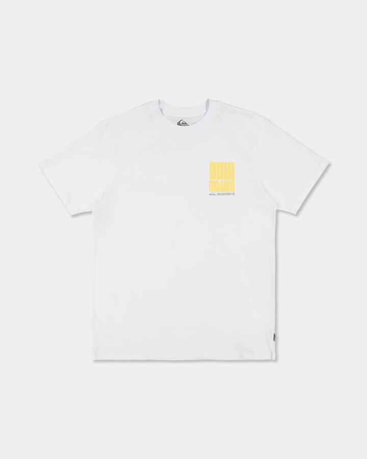 Image of T-Shirts. Product name - Quiksilver Mens Collide T-Shirt White in White colour by brand - Quiksilver