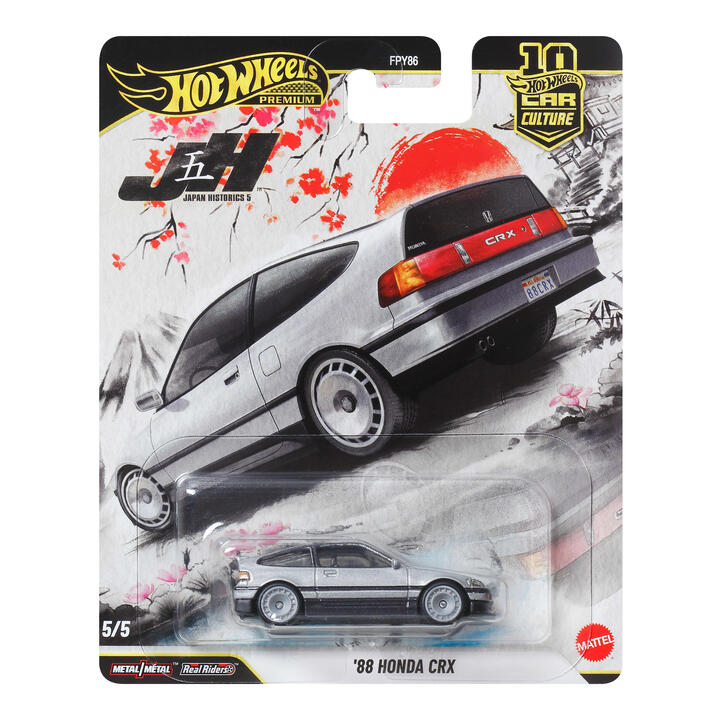 Image of Toy Cars. Product name - Hot Wheels Car Culture Premium 1:64 Scale Die-Cast Toy â88 Honda CRX, First-Appearance in colour by brand - Hot Wheels
