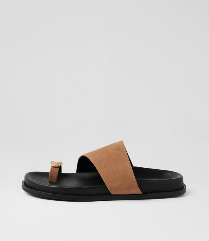 Image of Sandals. Product name - Blize Taupe Suede Sandals in Taupe colour by brand - MOLLINI