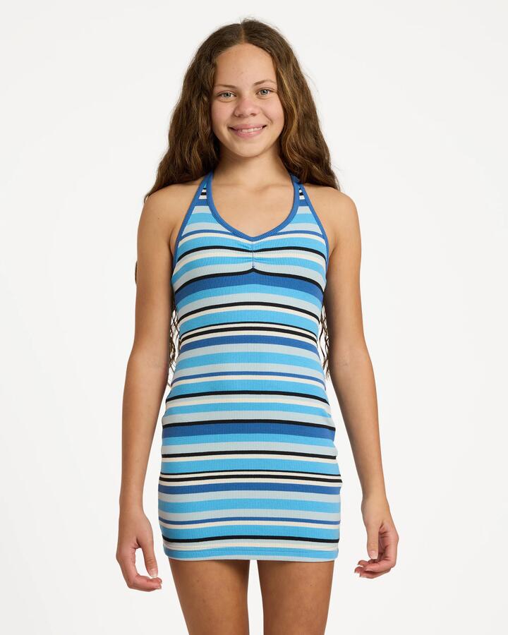 Image of Dresses. Product name - Roxy Girl 8-16 Horizons Mini Dress Nouvean Navy in Nouvean Navy colour by brand - Roxy
