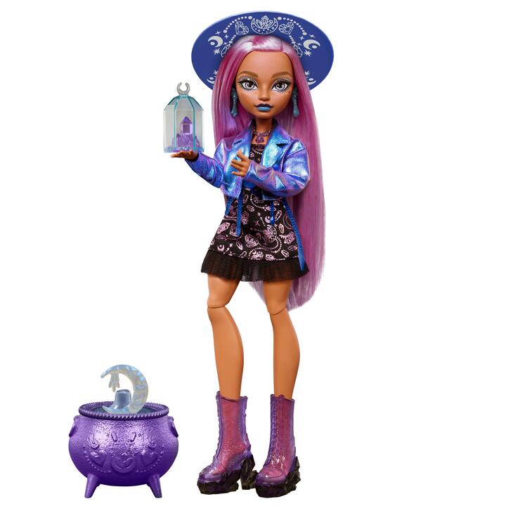 Image of Dolls. Product name - Moonspell Magic by Monster High Layla Stone Fashion Doll, Crystal Witch with Accessories in colour by brand - Monster High