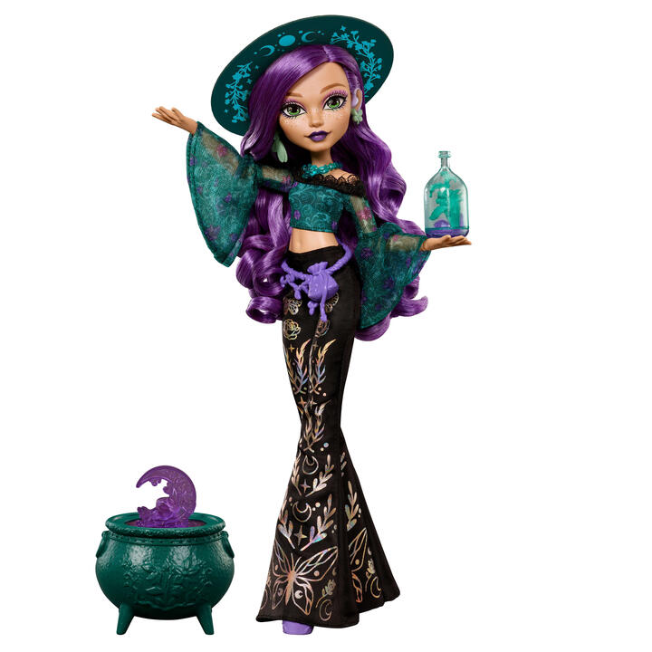 Image of Dolls. Product name - Moonspell Magic by Monster High Willow Thorne Fashion Doll, Nature Witch with Accessories in colour by brand - Monster High