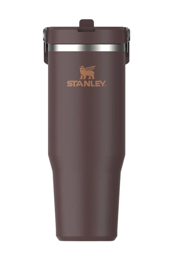 Image of a model wearing Tops. Product name - IceFlow Coffee Flip Straw Top Handle 887ml 2.0 Tumbler in colour by brand - Stanley