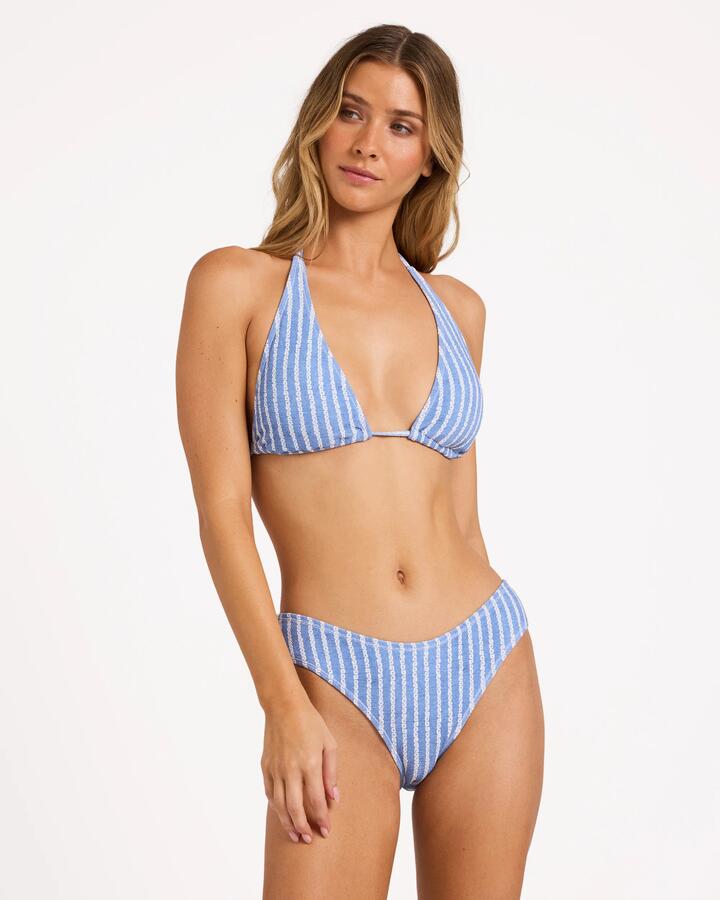 Image of Swimwear. Product name - Billabong Womens Misty Stripe Sumi Halter Tri Bikini Top Blue Horizon in Blue Horizon colour by brand - Billabong