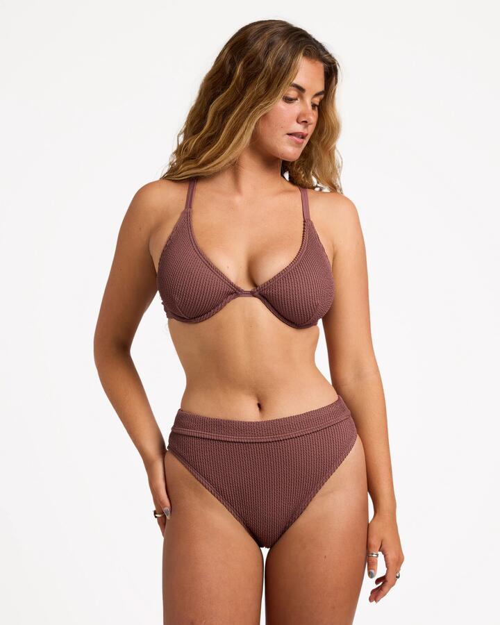 Image of Swimwear. Product name - Billabong Womens Summer Hi Reese Dd Under Wire Bikini Top Espresso in Espresso colour by brand - Billabong