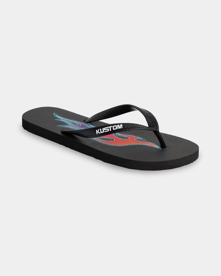 Image of Sandals. Product name - Kustom Mens Blend Base Sandals Black in Black colour by brand - Kustom