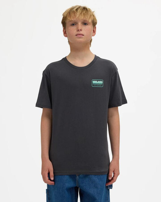 Image of T-Shirts. Product name - Volcom Boys 8-16 Goofin T-Shirt Asphalt Black in Asphalt Black colour by brand - Volcom