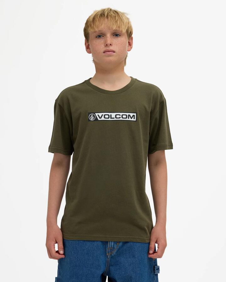 Image of T-Shirts. Product name - Volcom Boys 8-16 Blocker T-Shirt Military in Military colour by brand - Volcom