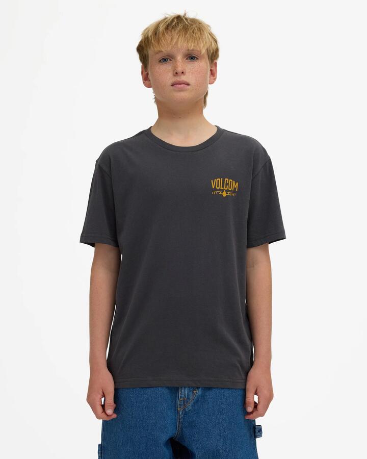 Image of T-Shirts. Product name - Volcom Boys 8-16 Carbide T-Shirt Asphalt Black in Asphalt Black colour by brand - Volcom