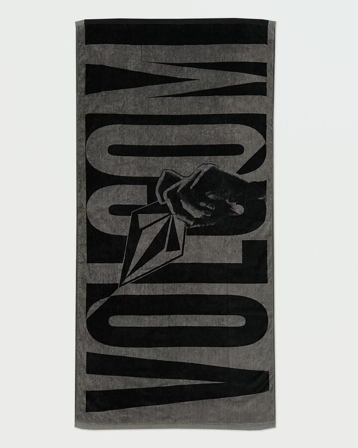 Image of Towels. Product name - Volcom Mens Radiate Towel Black White in Black White colour by brand - Volcom