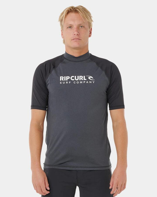Image of Coats & Jackets. Product name - Rip Curl Mens Shock Upf Rash Vest Black Marle in Black Marle colour by brand - Rip Curl