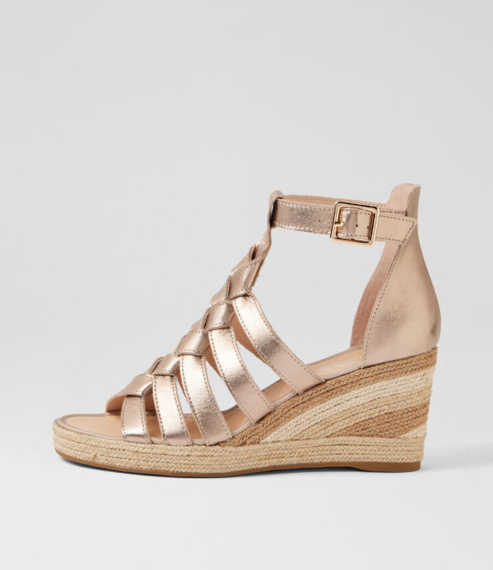 Image of Sandals. Product name - Palame Champagne Natural Leather Sandals in Champagne-Natural colour by brand - MIDAS