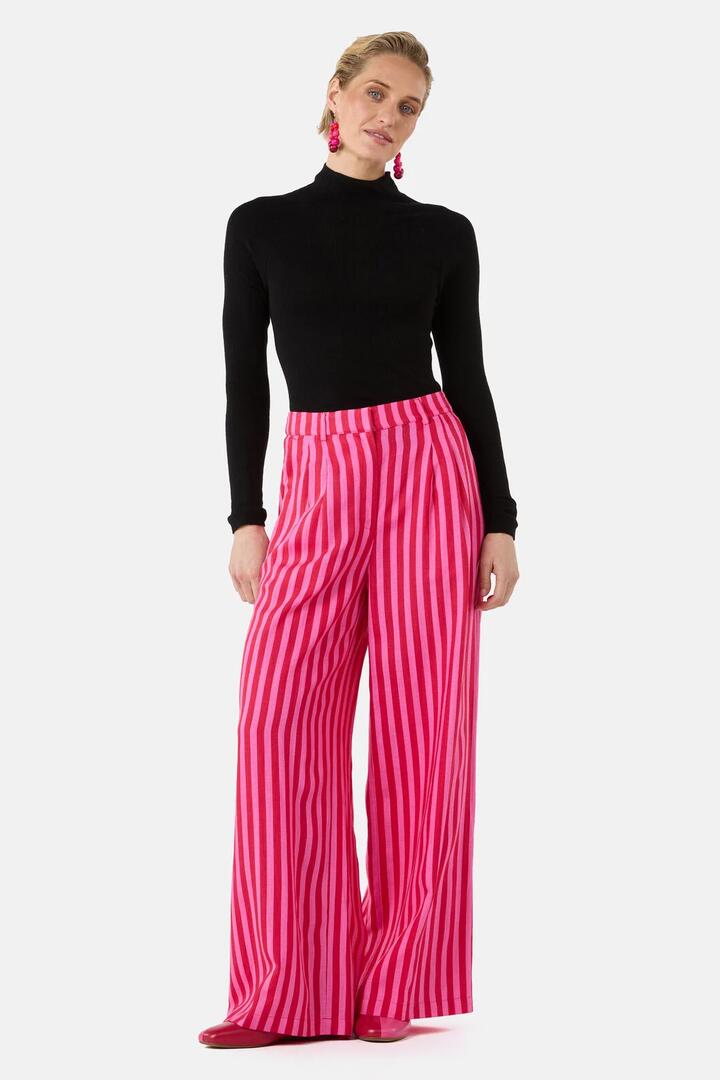 Image of a model wearing Pants. Product name - Stripe It Up Pants in Stripe colour by brand - Gorman