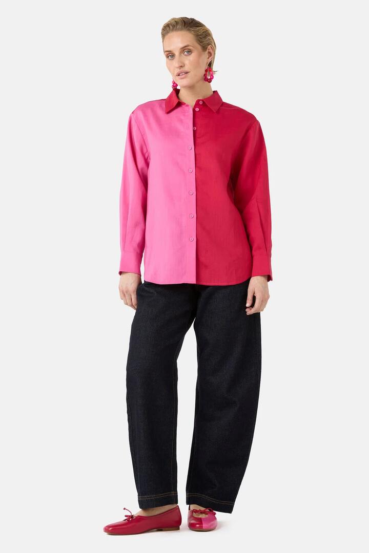 Image of Shirts. Product name - Icy Pop Linen Shirt in Pink colour by brand - Gorman