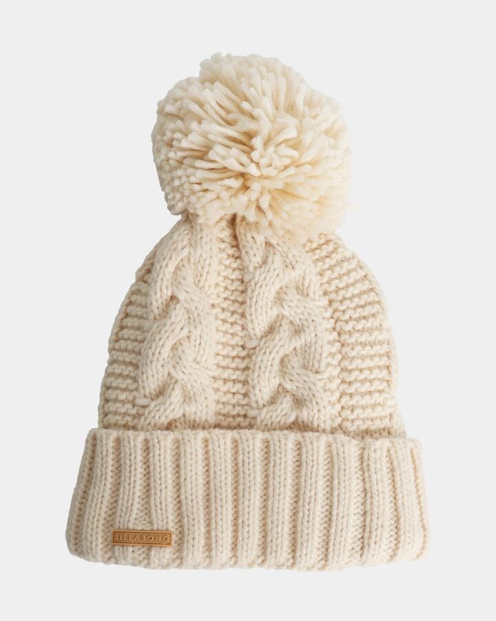 Image of Hats. Product name - Billabong Womens Cozy Up Beanie White Cap in White Cap colour by brand - Billabong