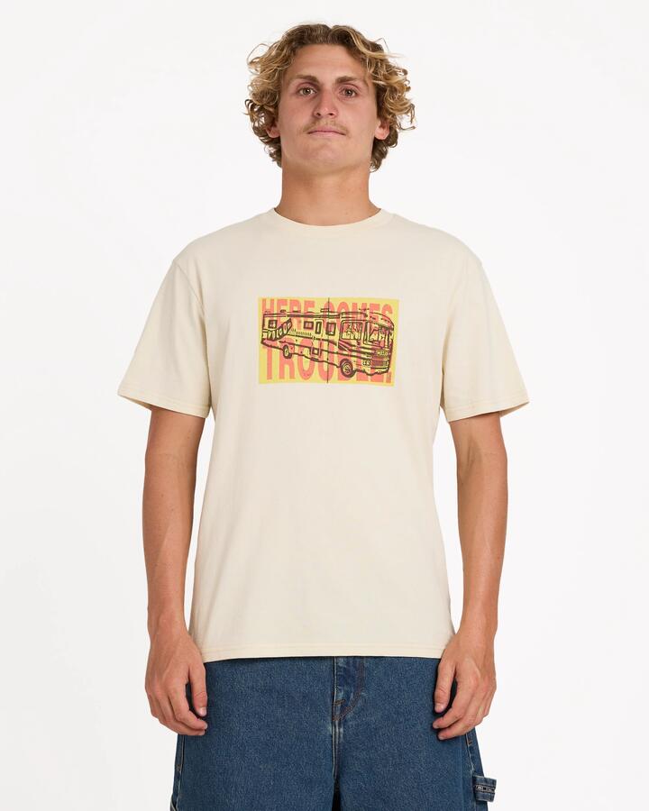 Image of T-Shirts. Product name - Volcom Mens Spectrum T-Shirt Dirty White in Dirty White colour by brand - Volcom