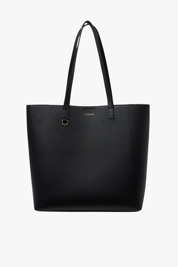 Image of Bags. Product name - Carter Black Chain Print Lining Tote Bag in Black colour by brand - Saben