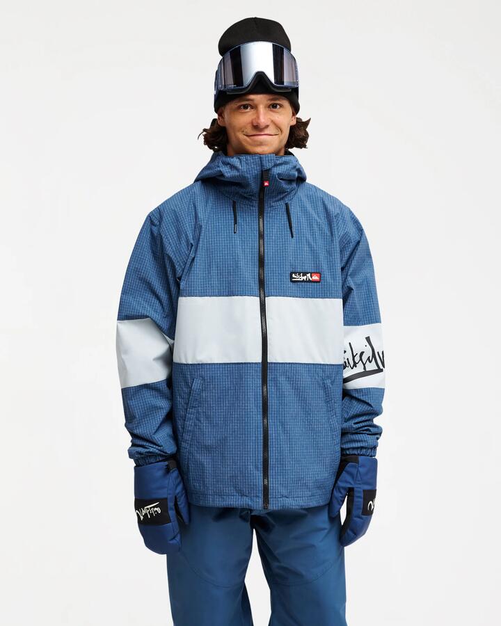 Image of Coats & Jackets. Product name - Quiksilver Mens High In The Hood 10K Snow Jacket Dark Denim in Dark Denim colour by brand - Quiksilver