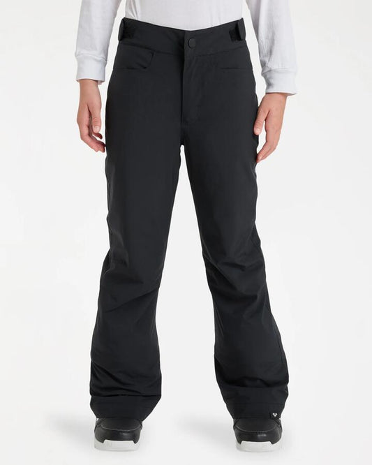 Image of a model wearing Pants. Product name - Roxy Girls 8-16 Backyard Girl Snow Pants True Black in True Black colour by brand - Roxy