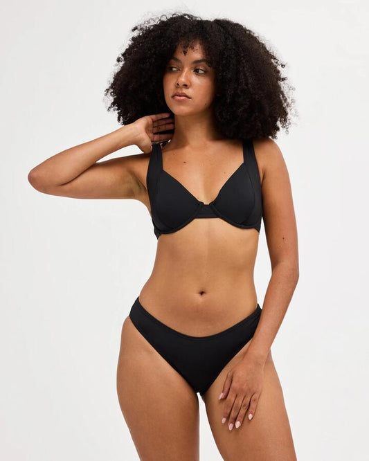 Image of Swimwear. Product name - Billabong Womens Sol Searcher Khloe Dd Bikini Top Black Pebble in Black Pebble colour by brand - Billabong
