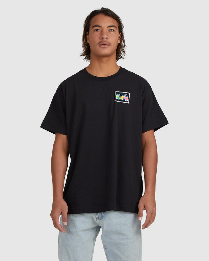 Image of T-Shirts. Product name - Billabong Mens Crayon Wave T-Shirt Black in Black colour by brand - Billabong