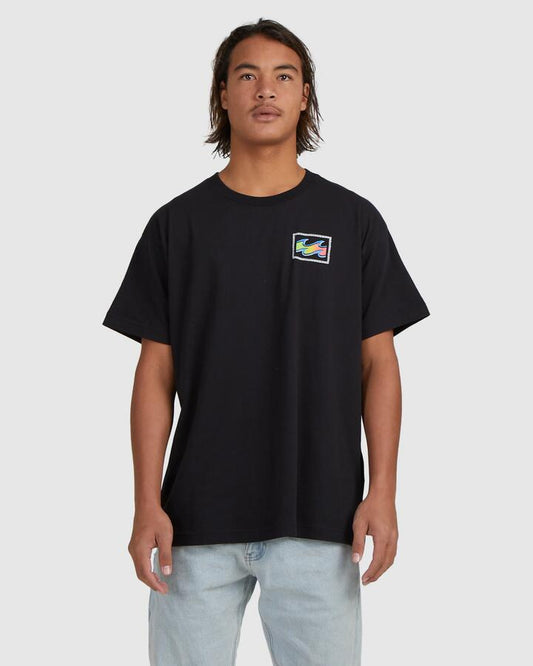 Image of T-Shirts. Product name - Billabong Mens Crayon Wave T-Shirt Black in Black colour by brand - Billabong