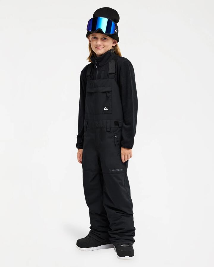 Image of a model wearing Pants. Product name - Quiksilver Boys 8-16 Mash Up Bib Snow Pants True Black in True Black colour by brand - Quiksilver
