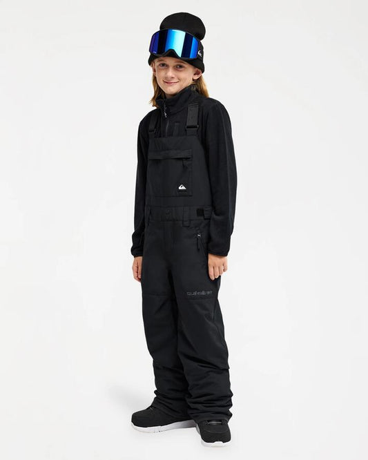 Image of a model wearing Pants. Product name - Quiksilver Boys 8-16 Mash Up Bib Snow Pants True Black in True Black colour by brand - Quiksilver