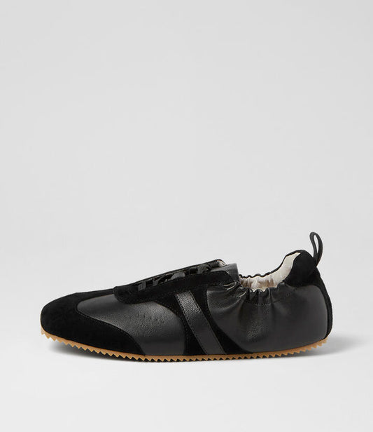 Image of Sneakers. Product name - Loew Black Suede Leather Sneakers in Black colour by brand - MOLLINI