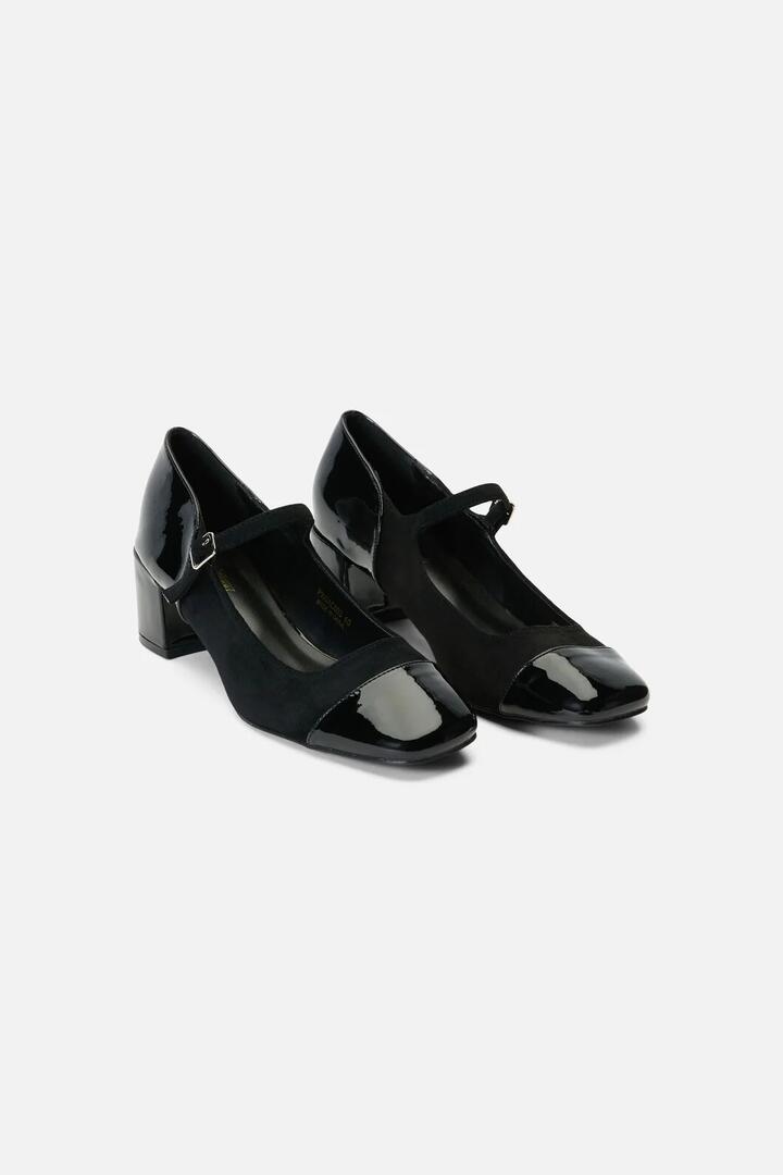 Image of Flats. Product name - Black Two Fabric Mary Jane in Black colour by brand - Princess Highway