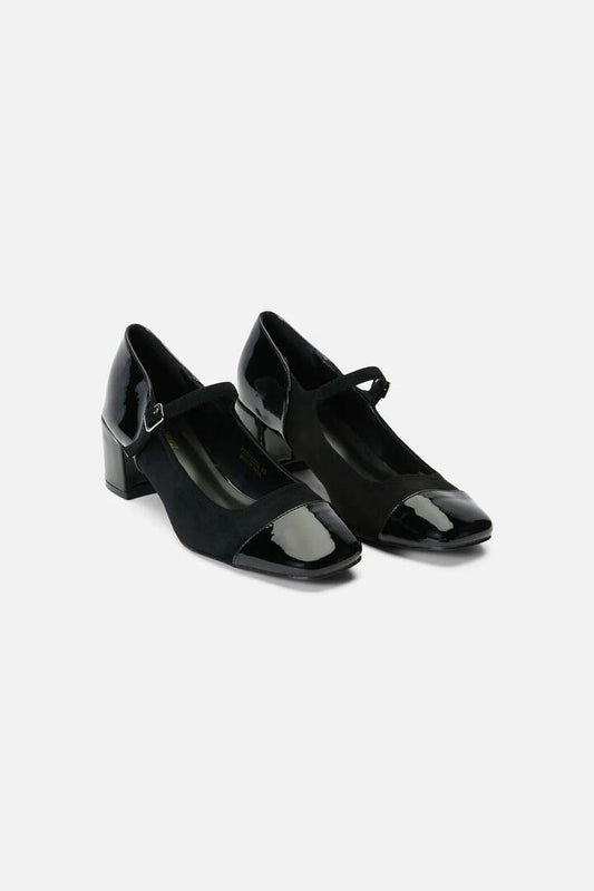 Image of Flats. Product name - Black Two Fabric Mary Jane in Black colour by brand - Princess Highway
