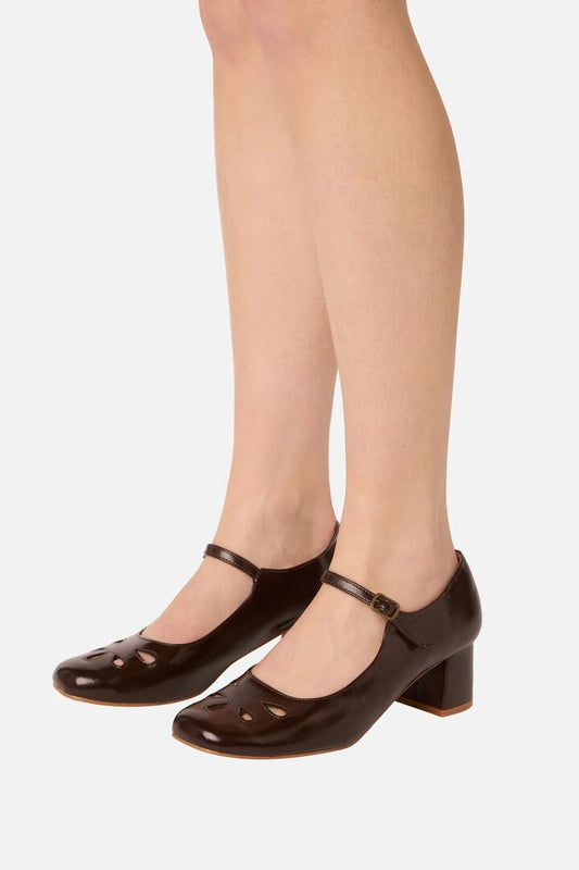 Image of Heels. Product name - Chocolate Vintage Heel in Chocolate colour by brand - Princess Highway