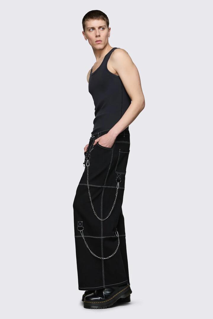 Image of Jeans. Product name - Medusa Chain Jeans in Black colour by brand - Dangerfield