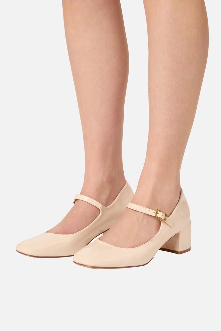 Image of Flats. Product name - Cream Classic Mary Jane in Cream colour by brand - Princess Highway